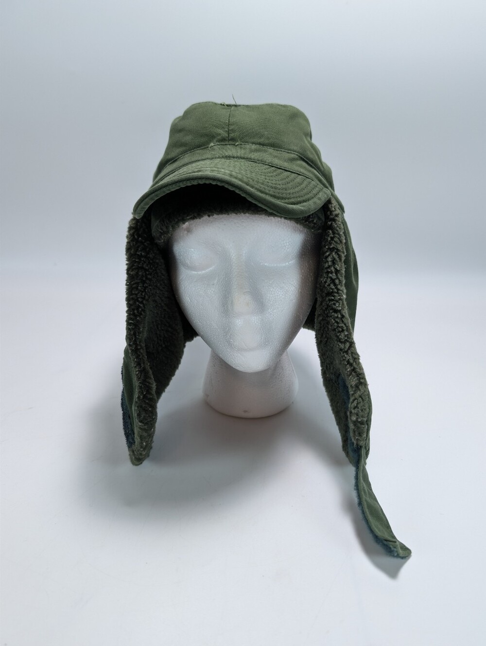 Vintage Olive Green Swedish M59 Field Cap / Winter Hat
